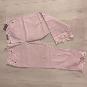 NWT Mossimo Pink Distressed Boyfriend Jean - Size 18
